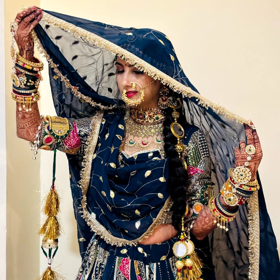 Royal navy bridal look